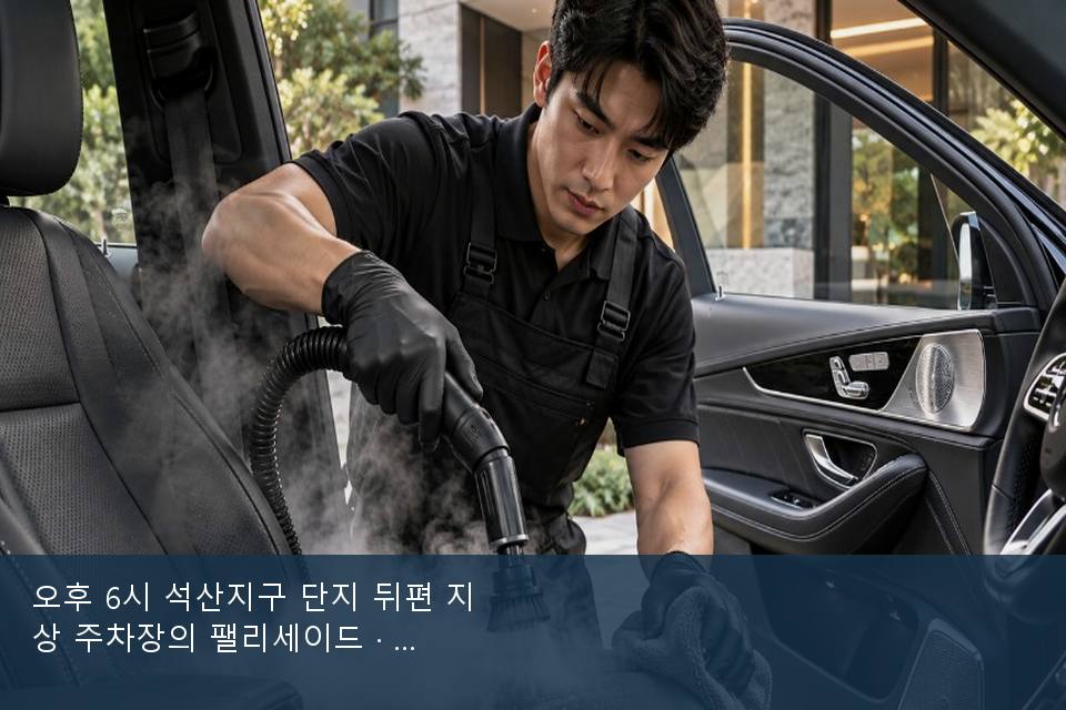 오후 6시 석산지구 단지 뒤편 지상 주차장의 팰리세이드 · 실내 냄새를 연 기록