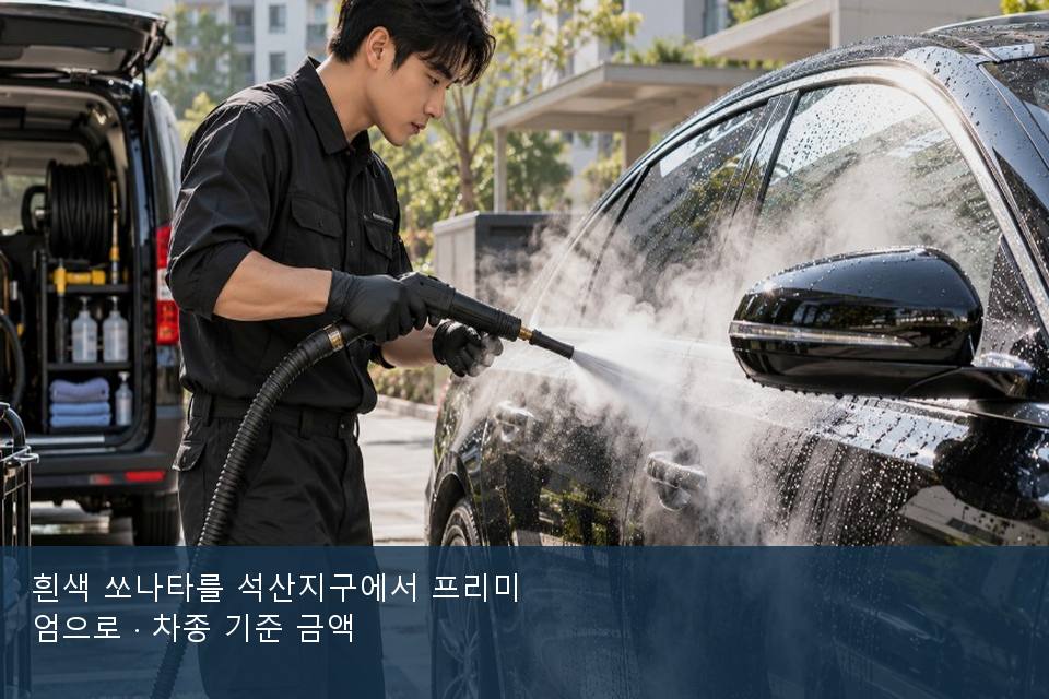 흰색 쏘나타를 석산지구에서 프리미엄으로 · 차종 기준 금액
